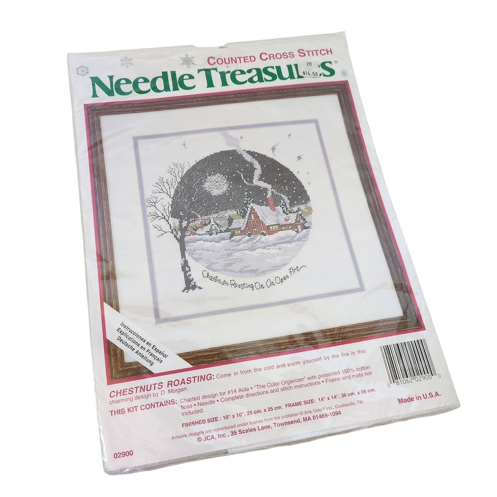Needle Treasures Counted Cross Stitch Kit Chestnuts Roasting 02900 Christmas New - Picture 2 of 6